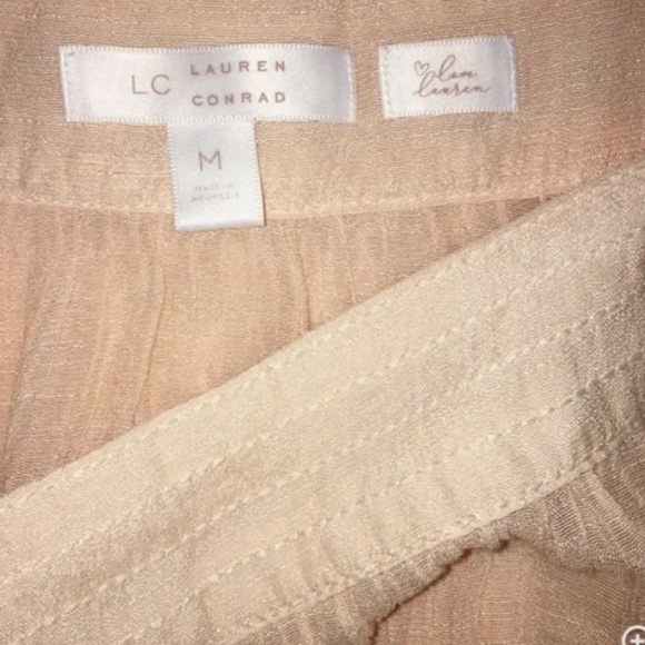 LC LAURA CONRAD Sheer Peach Square Neck Peasant Boho Top Women's Size M - Picture 8 of 16